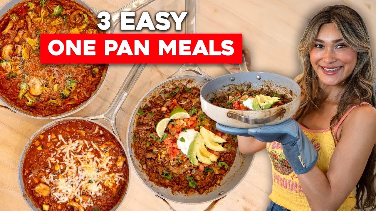 3 easy high protein one pan meal prep ideas! low