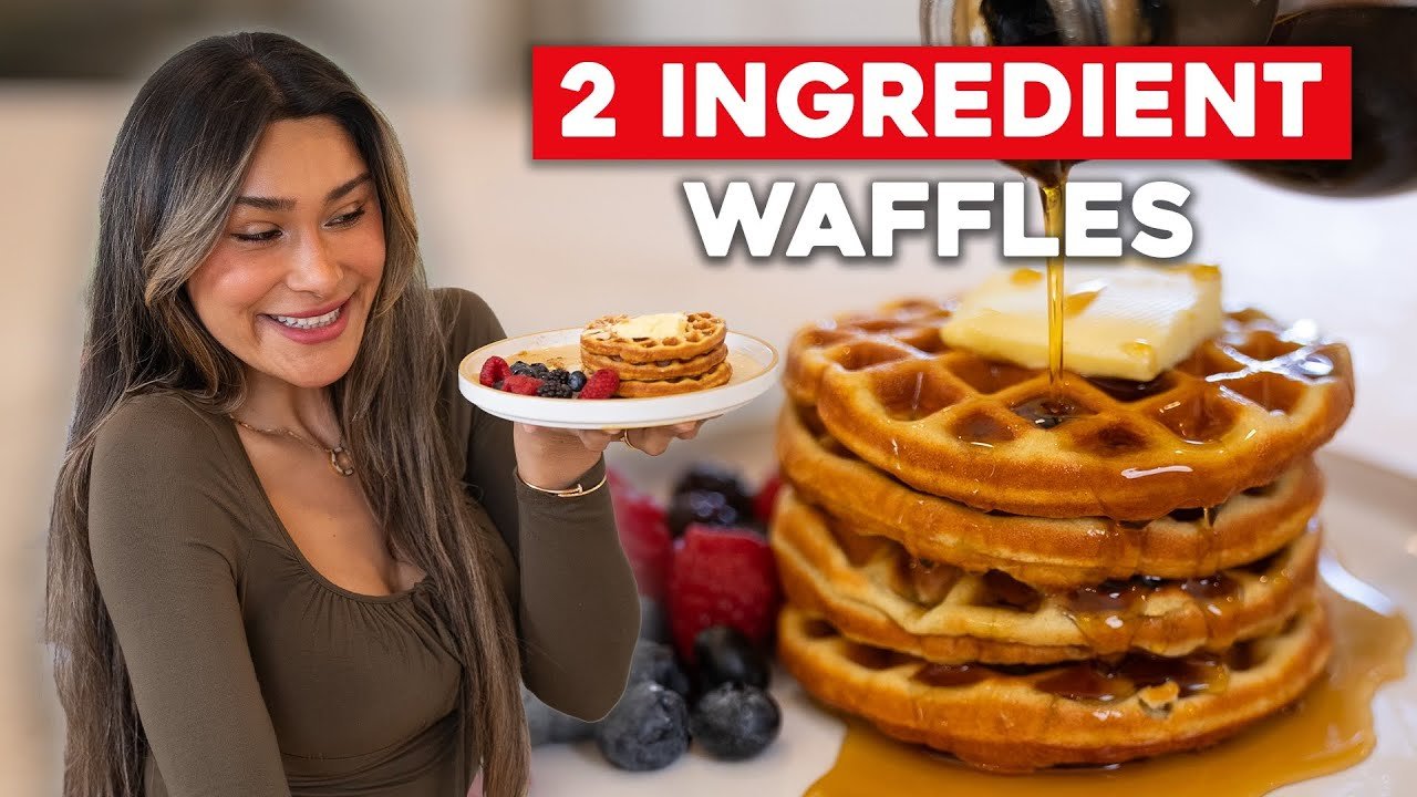 fluffy 2 ingredient waffles! low carb + keto